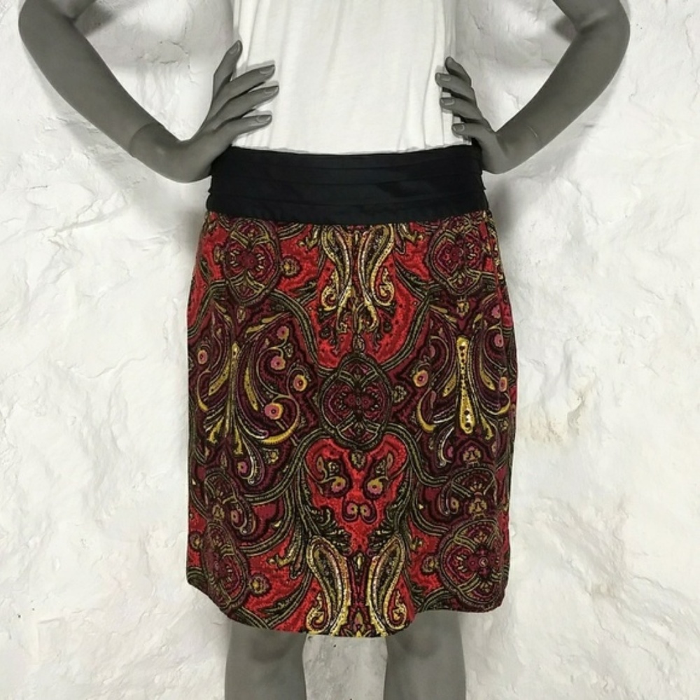 Anthropologie Edra baby corduroy paisley skirt